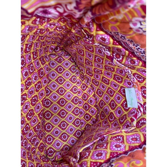 VERA BRADLEY Red Orange Large Quilted Tote Bag - Picture 14 of 14